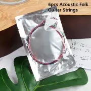 6pcs/set Acoustic Folk Guitar Strings Steel Core Copper Wire Wound Tens JtYXSZ