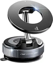 CloudValley Magnetic Car Phone Holder, [360° Adjustable] Car Phone Holder, [Strongest Magnetic] Foldable Suction Car Holder for iPhone MagSafe Series and All Phones, Black