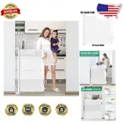 42-Inch Extra Tall Retractable Baby Gate - 56" Wide Adjustable Indoor Outdoor