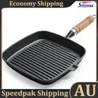 Cast Iron 9.25 Inch Grill Pan Non-Stick Steak Grill Pan Square Skillet Griddle A