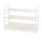 3-tier stackable shoe rack, expandable and adjustable fabric shoe rack storage