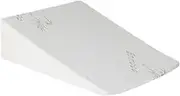 Dreamz Wedge Pillow Sleep Bed Reat Cushion Cool Gel Memory Foam Side Neck Back Body Leg Pain Sleeper Support Bamboo Cover with Zipper Sleeping, Watching, Reading White, 19cm