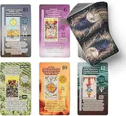 Witchy Cauldron Tarot Cards for Beginners, Learning Tarot with Meanings on Them, Keywords, Reversed, Chakra, Planet, Zodiac, Element, Yes or No, Affirmations