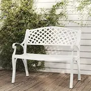 Garden Bench Garden Bench 102 cm Cast Aluminium White