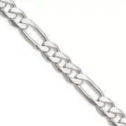 36" Sterling Silver 8mm Figaro Chain Necklace