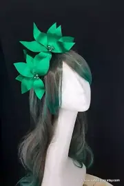 Green Flower Headband Crown Fascinator Melbourne Cup Race Wear Wedding Guest