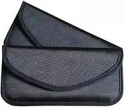 Faraday Bag(2 Pack),RFID Signal Blocking Bag Shielding Pouch Wallet Case for Cell Phone Privacy Protection and Car Key FOB, Anti-Tracking Anti-Spying（Black）