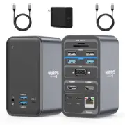 USB C Docking Station Dual Monitor, Dual HDMI USB C Dock, Laptop Docking Stat...