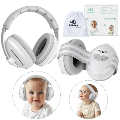 2-In-1 Baby Ear Muffs Noise Protection for Babies 0-36 Months Cancelling Newborn