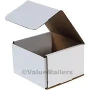 100 - 7x7x6 White Corrugated Shipping Packing Moving Box Boxes Mailers