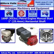 Millers Falls TWM 16HP 452cc Petrol Engine 1" 25.4mm Horizontal Shaft Pull Start