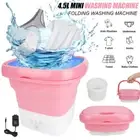 Mini Washing Machine Foldable Washing Bucket Travel Laundry Machine Portable