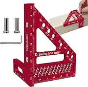 Square Ruler Woodworking, Precision Square Woodworking, Multi-Angle Protractor for Cutting Carpentry Construction Welding Drywall Remodeling Drafting