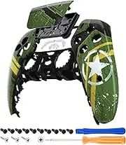 eXtremeRate Army Mecha Touchpad Front Shell Compatible with ps5 Controller BDM-010 BDM-020 BDM-030 BDM-040 BDM-050, DIY Replacement Shell Custom Touch Pad Cover Compatible with ps5 Controller