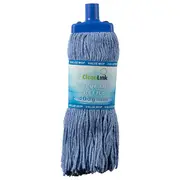 Cleanlink 400gm Fibre Mop Head Replacement/Refill Home Commercial Cleaner Blue