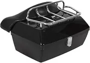 Daseeme Motorcycle Top Case, 48L Universal Waterproof Motorcycle Trunk Tour Tail Box with Backrest Luggage Rack for Storing Helmet Large Luggage