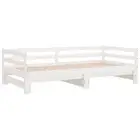 Day Bed Single Size Pull-out Sleepover Bed Double White Solid Wood Pine vidaXL