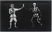 [Veworn] Soldier & Dance Skull Printed Patch 2x3.1 Inches Hook & Loop Gothic Stickers Applique for Hats Shirts Jackets Backpacks Vests Jeans(Skull & Dance Soldier)