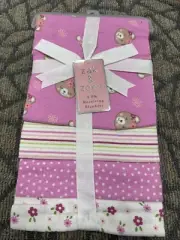 Zack & Zoey Baby Infant Receiving Blankets 24"x26" Pink Flannel Set Of 4