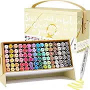 90 Colors Alcohol Brush Markers, Arrtx OROS Brush & Chisel Tips Art Markers with Portable Bag, Easy to Use for Both Professional Artists and Beginners Colors, Sketching, Graphic Design, Illustration