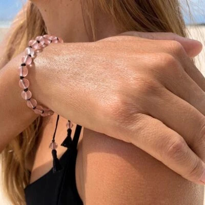 Cherry Quartz Wrist Mala Beads yoga bracelet