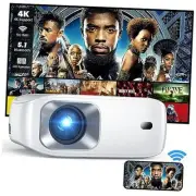 4K Support Projector with Wifi and Bluetooth, Portable Mini Projectors for