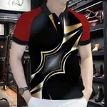 2024 男式新款 POLO SHIRT 休閒寬鬆短襯衫 POLO 下裝男式大碼工作服