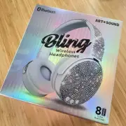 Art+Sound Bling Wireless Bluetooth Headphones Glittering Lightweight 8hrs Play