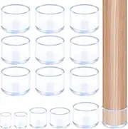 Glarks 10pcs 38mm Round Chair Leg Caps, Clear PVC Furniture Pad Table Feet Covers, Round Chair Leg Covers to Protect Wood Tile Floors Felt Pads Furniture Leg Caps Reduce Noise