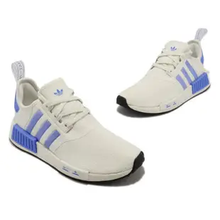 adidas 休閒鞋 NMD R1 W 女鞋 奶油白 米色 藍 Boost 經典 緩震 襪套式 HP2823