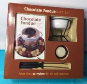 Chocolate Fondue Gift Set Mud Puddle 7 Piece Recipe book, Fondue Pot, Candle NEW