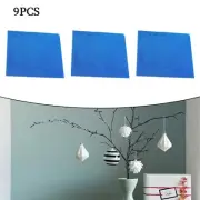 Mirror Wall Sticker Living Room Square Tile 9pcs Accessories Decal Dining