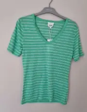 BNWT Seed Heritage Linen V Neck T-shirt Size XXS/6 RRP $59.95