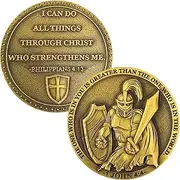 Christian Warrior Challenge Coin Zinc Alloy Bible Verses Medallion Pocket Hug Token