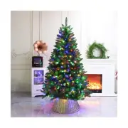 Prelit Christmas Tree Artificial Hinged Xmas Tree with Stand,Multicolor Light...