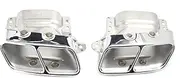 Car Accessories Muffler Tip TailPipe Compatible For Benz W221 S Class Change S300 S350 S600 A45 W167 Black/Silver Exhaust Tip(Silver)