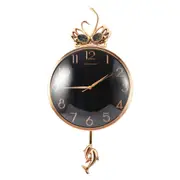 Minimalist Design Black Round Analog Wall Clock 36 cm