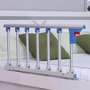Side Guard for Elderly Portable Bed Safety Rails for Elderly Adults Adjustable One-Click Folding Guardrail Hand-Made,Hospital Metal Grip Bumper Bar Bed Side Handrail