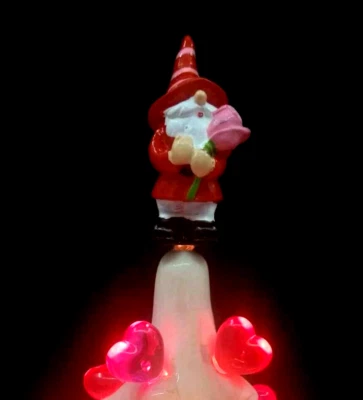 Valentine Med Gnome Topper & 15 Bulbs for Ceramic Christmas Tree Star Lights F
