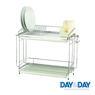 【DAY&DAY】304不鏽鋼雙層置物架/廚房置物架/台製碗盤瀝水架《泡泡生活》