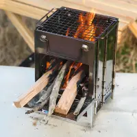 在飛比找樂天市場購物網優惠-戶外柴火爐便攜式折疊野炊爐具野外燒水露營野餐小型爐子裝備用品