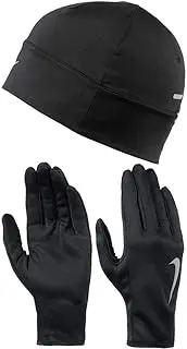 [Nike] Women's Run Dry Hat und Glov Gloves Men's, 082 Black/Black/Silver