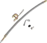 X AUTOHAUX 1 Set 90 Degree Copper Tire Valve Extension with Flexible Stainless Steel 350mm Tire Valve Stem Extension for Car Motorcycle RV Truck Bike