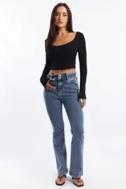 Denim Flare Jeans Mid Rise - Size 16XL, Women's Flare Jean