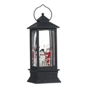 Lighted Snow Globe Lantern: 11 Inch, Black Holiday Water Lantern by Imports (...