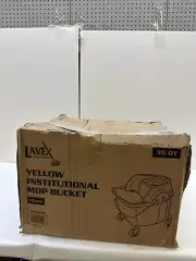 Janitorial 35 qt. yellow Funnel institutional mop bucket makes mopping a breeze