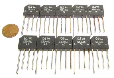 10 pcs, KBL405G 600V, 4A Bridge Rectifiers, Single Phase Glass Passivated RS405L