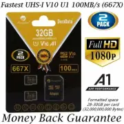 2 Pack 32GB Ultra High Speed Micro SD SDHC Memory Card Plus Adapter
