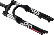 20 Inch MTB Folding Bicycle Spring Suspension Fork 1-1/8 Straight Mountain Bike Mechanical Front Forks 9×100 QR 100mm Travel Manual Locking Fit XC AM
