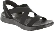 [Skechers] Women's Hands Free Slip-Ins: Gowalk Flex Sandal, Glimmer - Black/Black, US 11